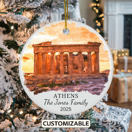 Ornamento personalizado de Atenas, regalo de Greci