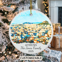 Ornamento personalizado de Atenas, regalo de Greci