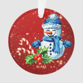 Ornamento personalizado de Baby Keepsake - Snowman