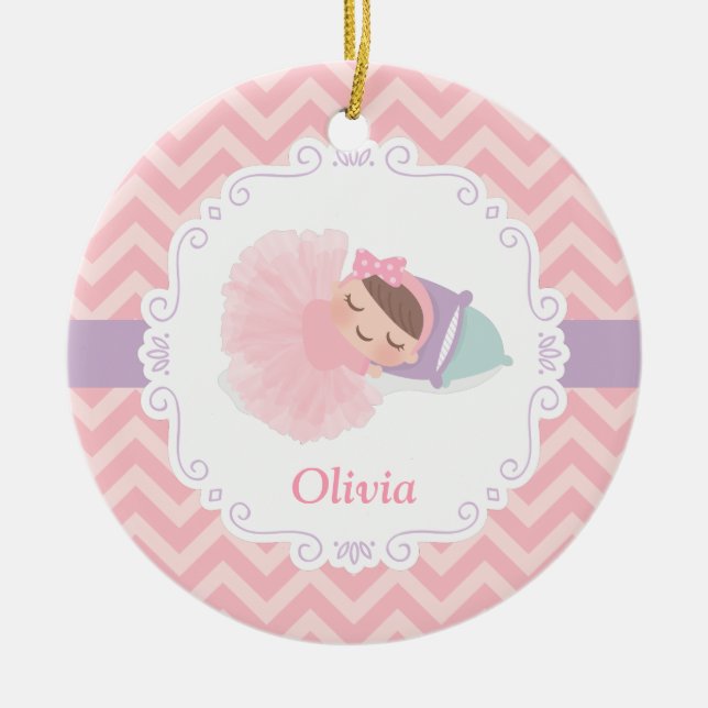 Ornamento Personalizado de Bailarina Durmiente par (Frente)