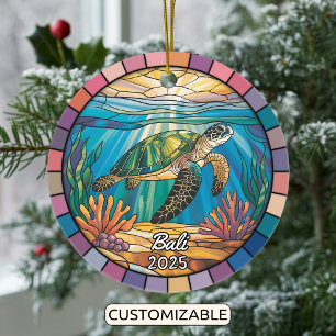Ornamento personalizado de Bali, tortuga marina