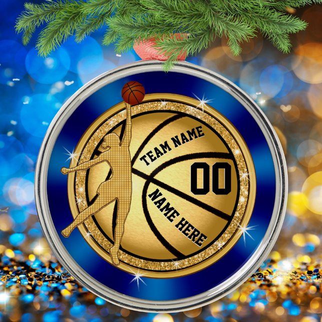 Ornamento personalizado de baloncesto para Chicas  (Girls, Personalized basketball Christmas ornaments. Personalized basketball player ornament )