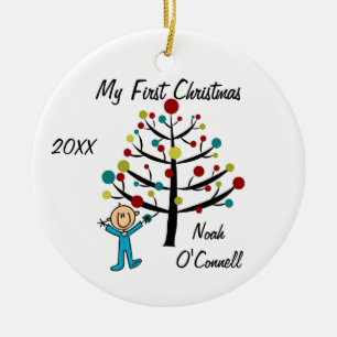 Ornamento personalizado de Boy First Christmas
