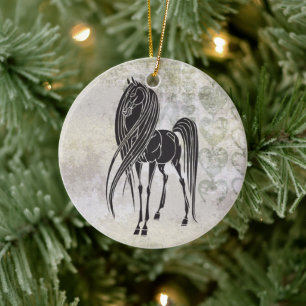 Ornamento personalizado de caballos y corazones on