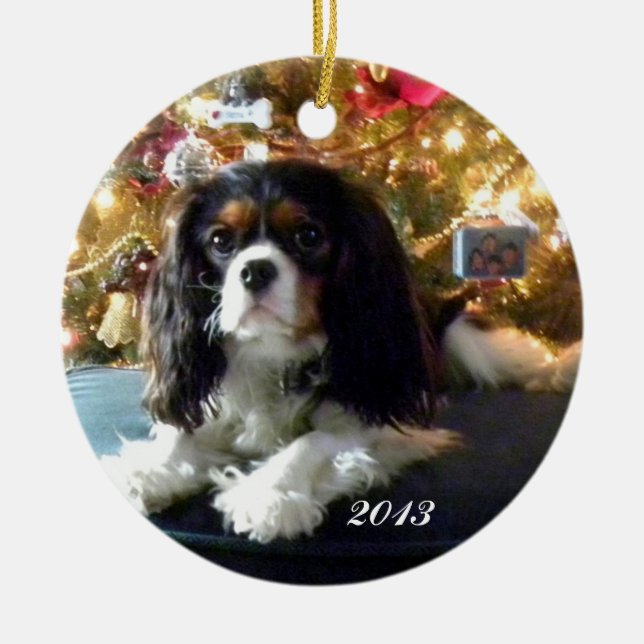 Ornamento personalizado de Cavalier King Charles S (Frente)