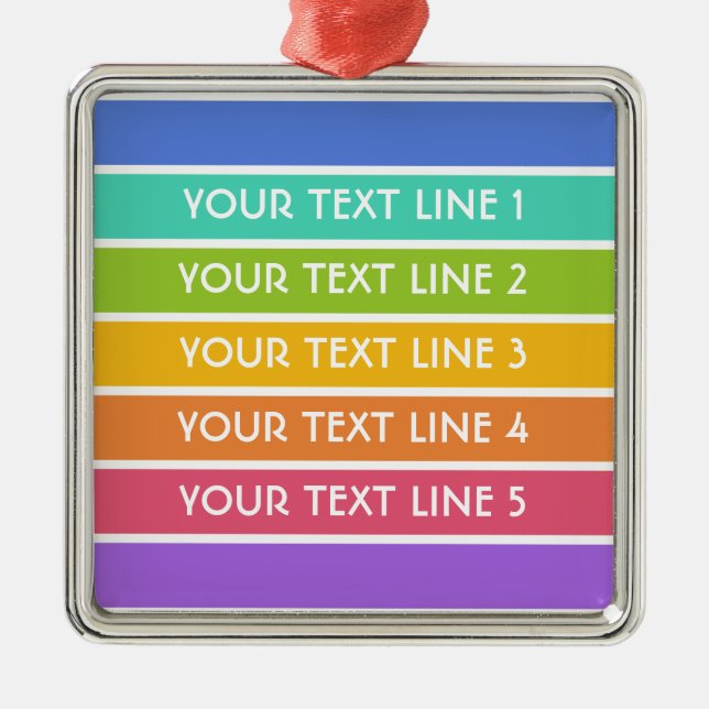 Ornamento personalizado de colores arcoiris (Frente)