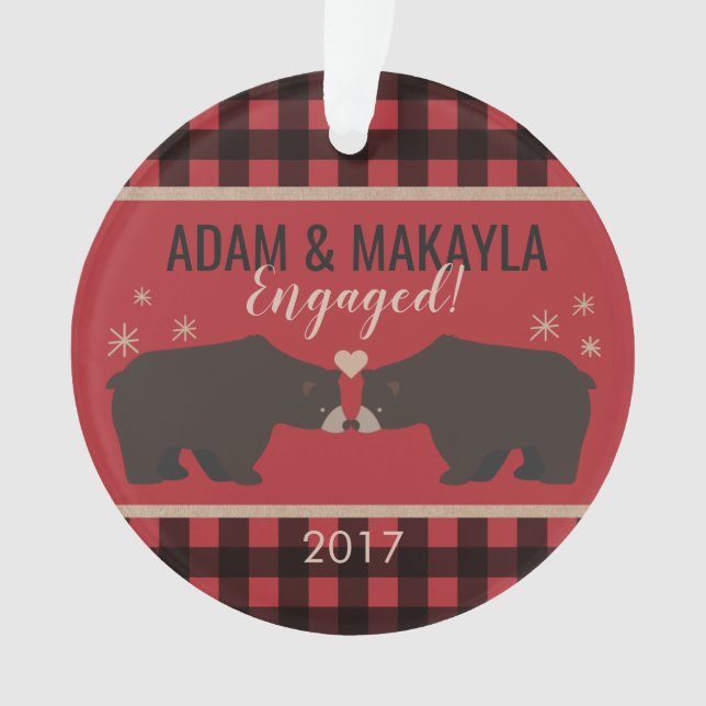 Ornamento personalizado de compromiso acrílico (Anverso)