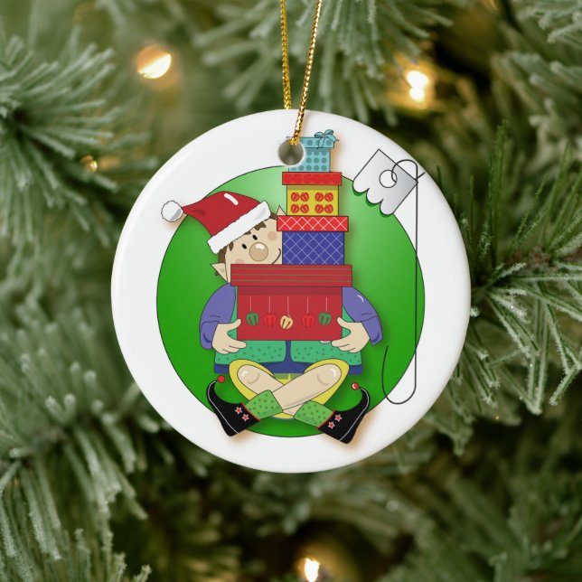 Ornamento personalizado de Cute Elf (Árbol)