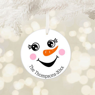 Ornamento personalizado de Cute Snowman