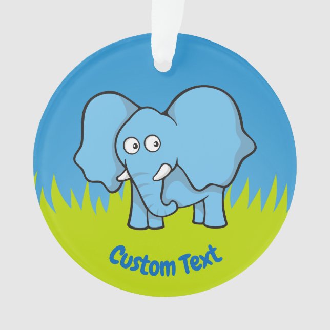 Ornamento personalizado de elefantes azules (Anverso)