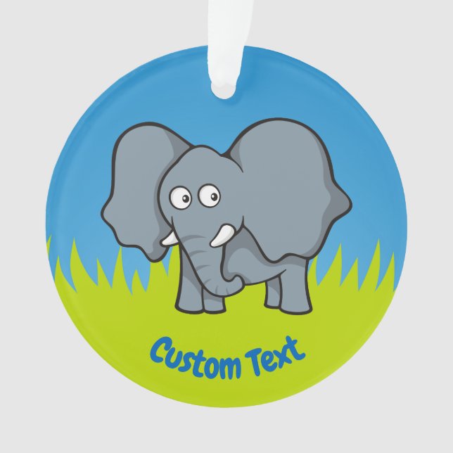 Ornamento personalizado de elefantes grises (Anverso)