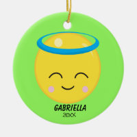 Ornamento personalizado de Emoji de ángel brillant