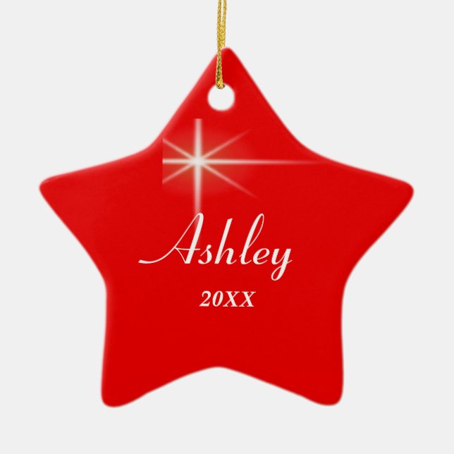 Ornamento personalizado de estrella de navidades (Frente)