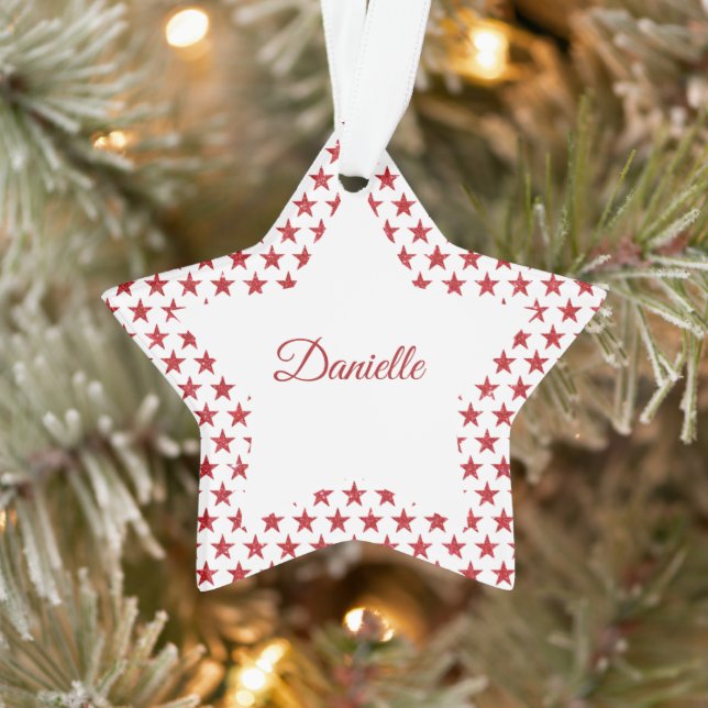Ornamento personalizado de estrellas purpurinas ro (Árbol)