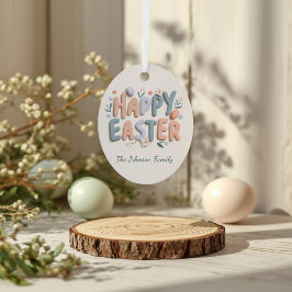 Ornamento personalizado de Feliz Pascua para la fa