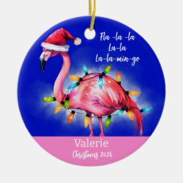 Ornamento personalizado de flamenco rosa
