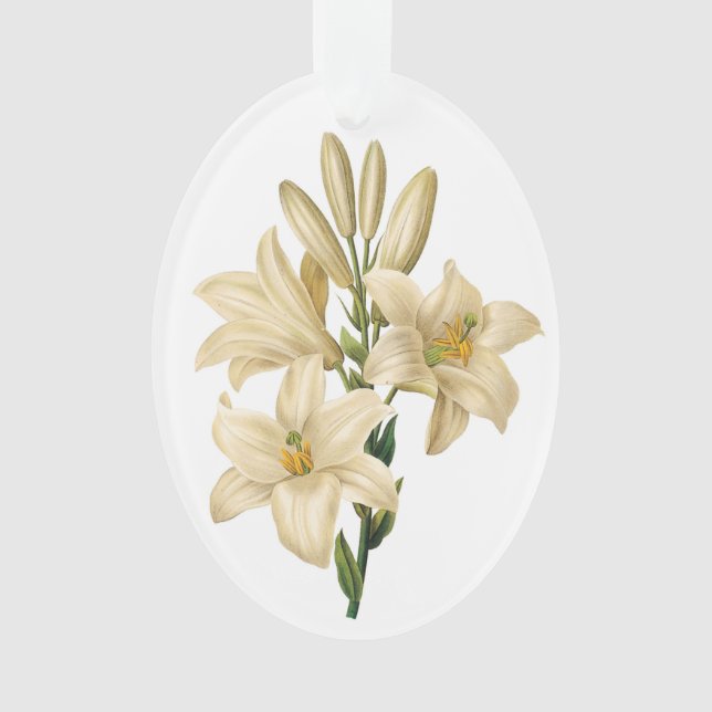 Ornamento personalizado de flores de época 1 B (Anverso)