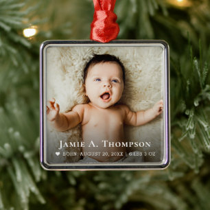 Ornamento personalizado de foto de bebé Keepsake  