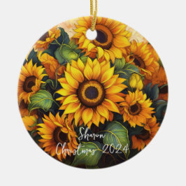 Ornamento personalizado de girasoles