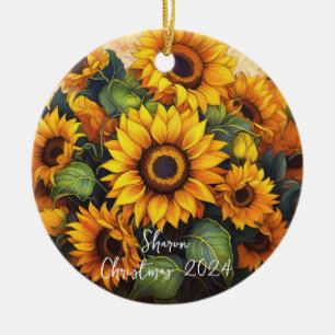 Ornamento personalizado de girasoles