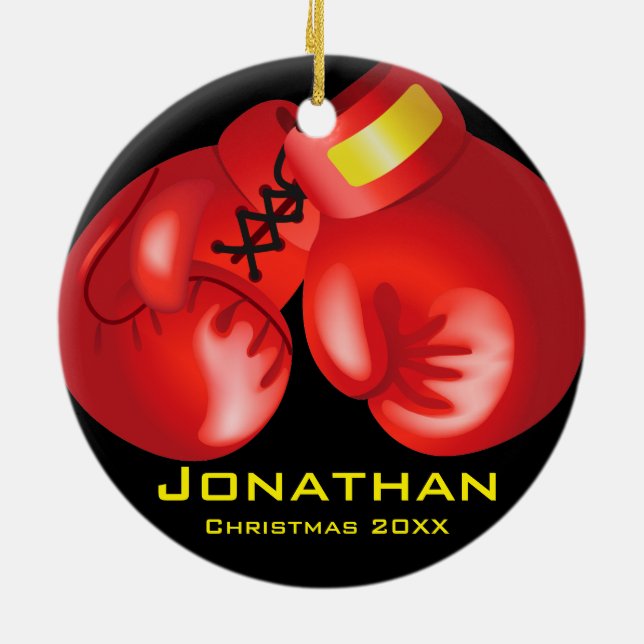 Ornamento personalizado de guantes de boxeo (Atrás)