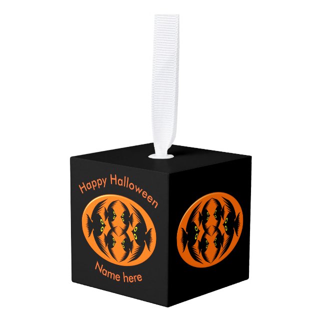 Ornamento Personalizado de Halloween Crows (Anverso en perspectiva)