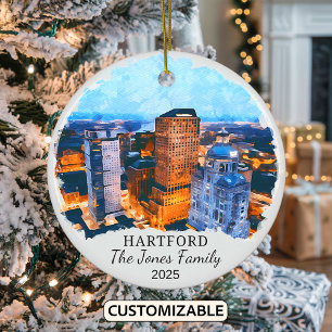 Ornamento personalizado de Hartford, estado de Con