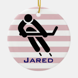 Ornamento personalizado de hockey sobre hielo