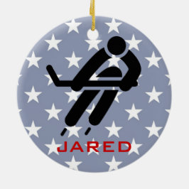 Ornamento personalizado de hockey sobre hielo