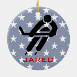Ornamento personalizado de hockey sobre hielo