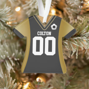 Ornamento personalizado de Jersey de Black/Gold So