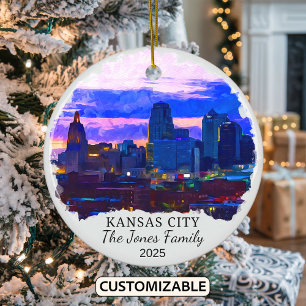 Ornamento personalizado de Kansas City, estado de