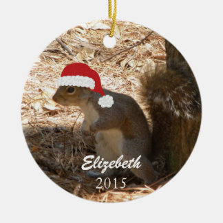 Ornamento personalizado de la ardilla del navidad