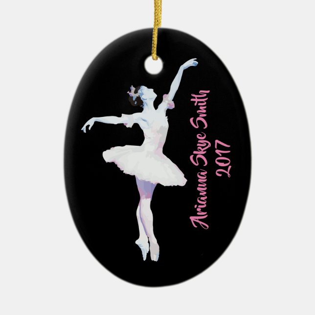 Ornamento personalizado de la bailarina, regalo (Frente)