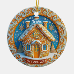 Ornamento personalizado de la casa Gingerbread