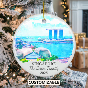 Ornamento personalizado de la ciudad de Singapur