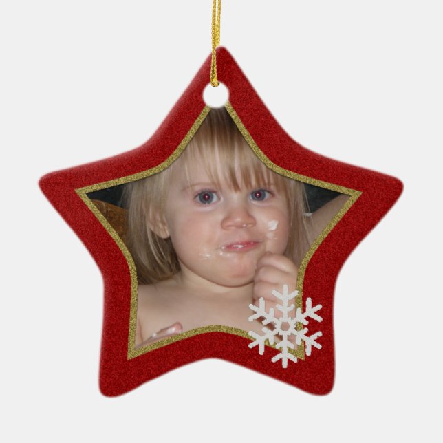 Ornamento personalizado de la estrella del navidad (Frente)