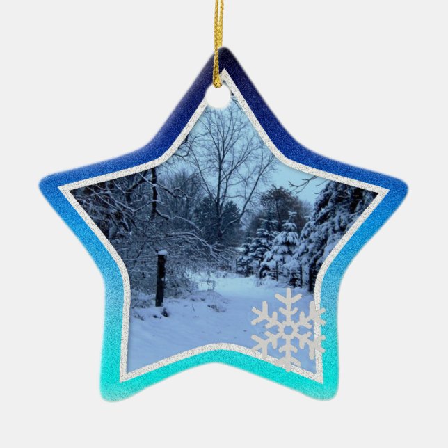 Ornamento personalizado de la estrella del navidad (Frente)