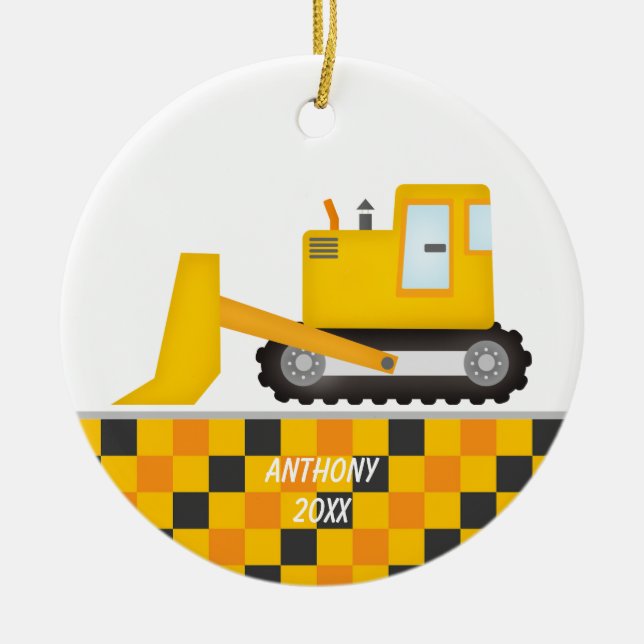 Ornamento personalizado de la excavadora de la con (Frente)