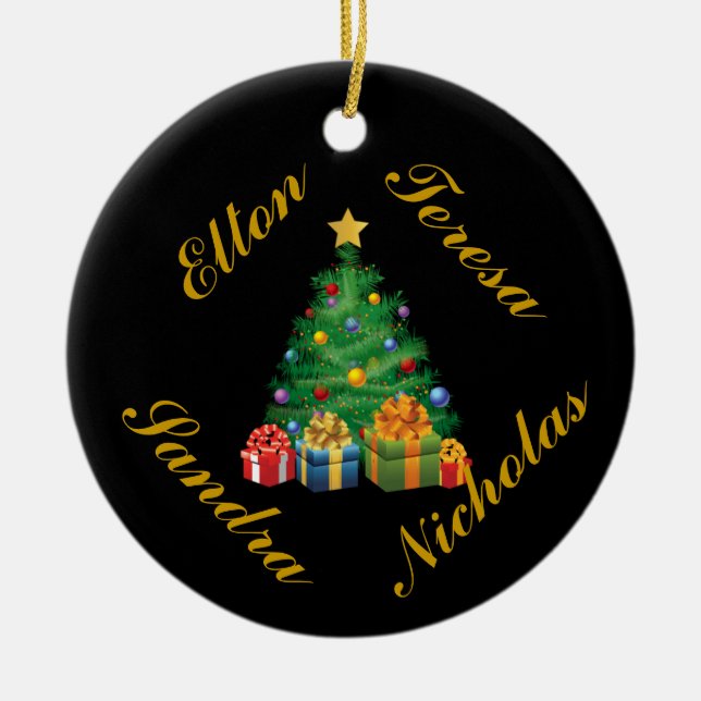 ORNAMENTO PERSONALIZADO DE LA FAMILIA (DE 4 (Frente)