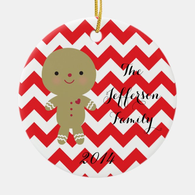 Ornamento personalizado de la familia del pan de (Frente)