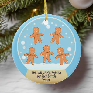 Ornamento personalizado de la familia Gingerbread