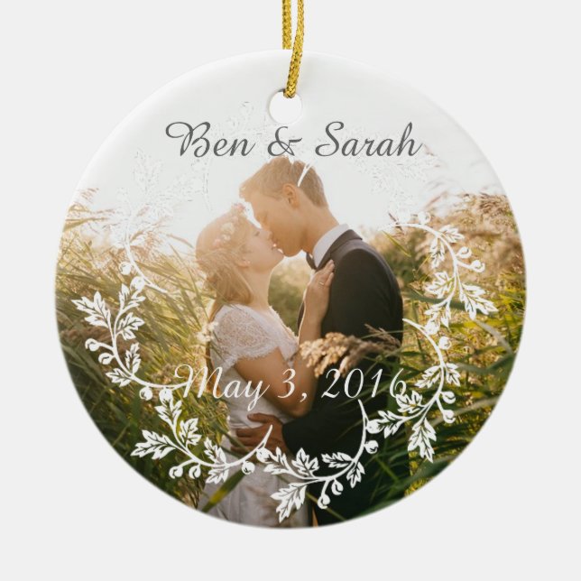 Ornamento personalizado de la foto (Frente)