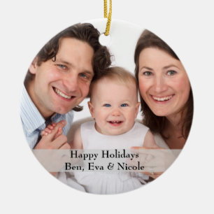 Ornamento personalizado de la foto con el texto