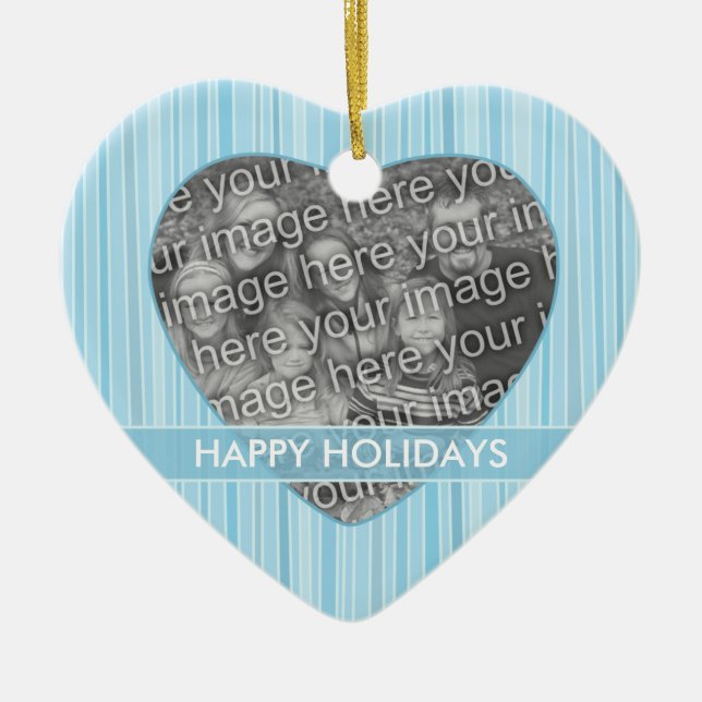 Ornamento personalizado de la foto del corazón de (Frente)