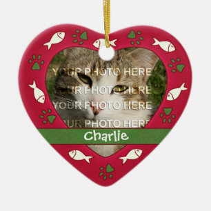 Ornamento personalizado de la foto del gato del