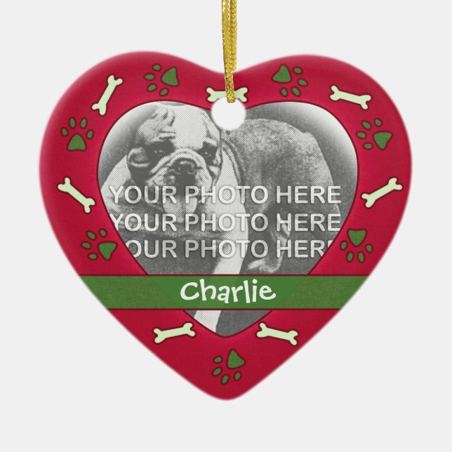 Ornamento personalizado de la foto del mascota (Frente)