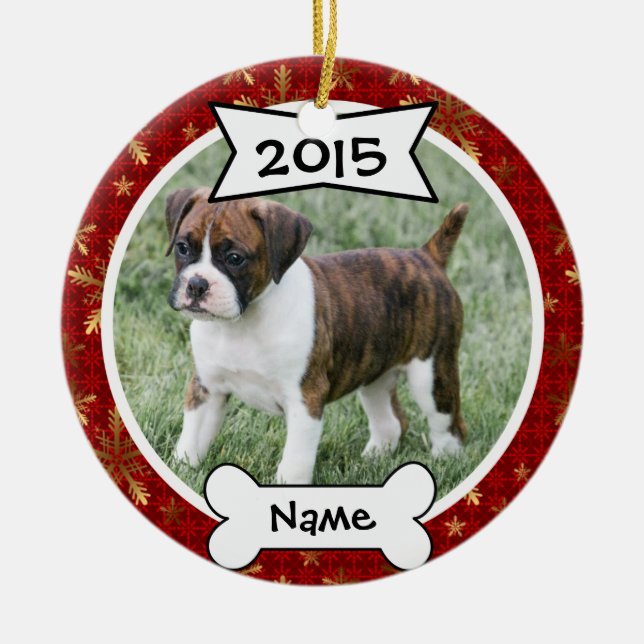 Ornamento personalizado de la foto del perro (Frente)