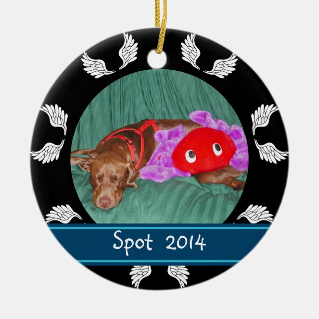 Ornamento personalizado de la foto del perro de la (Frente)