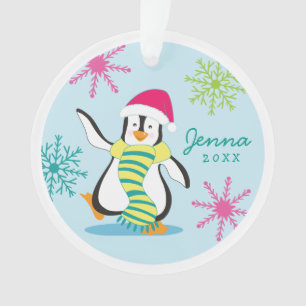 Ornamento personalizado de la foto del pingüino